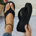 Chinelos de cunha leve para mulheres moda clip toe plataforma chinelos mulher 2025 verão fundo grosso não deslizamento praia slides