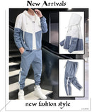 Conjunto de Agasalho Masculino 2026: Jaqueta e Calça Esportiva Casual com Capuz, Estilo Hip Hop, para Corrida - Conjunto de 2 Peças