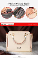 Bolsa de Ombro Feminina FOXER em Couro Rachado, Bolsa Elegante, Nova Bolsa Tote Grande Feminina 2026, Bolsa Transversal de Design Luxuoso