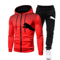 Conjunto de Moletom Masculino com Capuz Estampado 2026, Combinação de Moletom com Capuz + Calças, Roupa Casual para Esportes e Corrida
