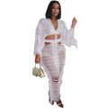 Swimwear Saia Cover-up 2 Piece Set Mulheres Tops de Colheita E Saia Longa Maiô Moda Sólida Oco Sexy Beach Cover Up Outfits