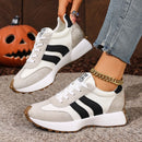 Mulheres tênis retro casual fundo plano dedo do pé redondo sapatos esportivos primavera outono tênis feminino moda designer sapatos femininos