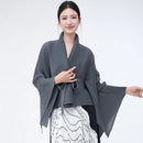 Mulheres primavera outerwear cardigan xale 2026 novo solto queimado lapela tie-up estilo assimétrico feminino outerwear topo