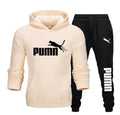 New autumn and winter men's pullover hoodie + pants 2-piece fashionable and trendy fitness jogging casual sportswear set