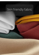 Camisa Polo Masculina Premium com Detalhes Listrados, Emblema Bordado, Tecido Respirável, Versátil para Trabalho e Ocasiões Casuais