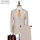 Luxo 3 peças terno de casamento masculino moda magro cor sólida negócios escritório terno define tamanho grande masculino blazer + calças + colete