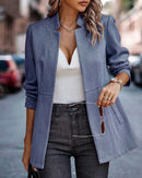 Blazer Feminino de Manga Longa, Cardigã Casual Chic Francês, Casaco Feminino, Vestuário Feminino