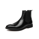 Chelsea botas para homens sola vermelha pu tornozelo negócios dedo do pé redondo deslizamento-em botas masculinas frete grátis tamanho 38-46 sapatos masculinos