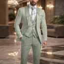 Novo Terno Formal Verde Menta para Homens, Traje de Noivo, Padrinho, Festa de Casamento, Prom, Tuxedos Masculinos, Conjunto de 3 Peças: Jaqueta, Colete e Calças