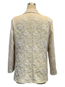 2025 outono e inverno novo terno jacquard único botão fino ajuste elegante casaco de deslocamento para mulher