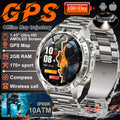 NOVO 2026 Smartwatch GPS Militar para Atividades ao Ar Livre com Mapa Offline, GPS L1+L2 de Banda Dupla, Bússola, Ciclismo, Corrida, Natação, Monitor de Frequência Cardíaca e 10ATM