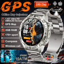 NOVO 2026 Smartwatch GPS Militar para Atividades ao Ar Livre com Mapa Offline, GPS L1+L2 de Banda Dupla, Bússola, Ciclismo, Corrida, Natação, Monitor de Frequência Cardíaca e 10ATM