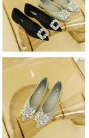 Sapatos Femininos de Bico Fino e Sola Baixa, Elegantes e Confortáveis, Estilo Coreano para Uso Diário na Primavera e Outono