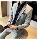 (Jaqueta + calças) marca de alta qualidade boutique cor sólida masculino casual negócios escritório terno noivo vestido casamento festa blazer calças