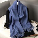 62 cores sólidas mulheres cachecol de inverno quente engrossar xale de caxemira moda ao ar livre luxo borlas pashmina senhora envoltório cachecóis à prova de vento