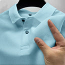 Camisa Polo Masculina Premium de Verão 2026, Secagem Rápida, Respirável, Casual, Moda Empresarial, Esportiva, Manga Curta, Roupa Masculina