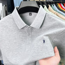 Camisa Polo Masculina Premium de Verão 2026, Secagem Rápida, Respirável, Casual, Moda Empresarial, Esportiva, Manga Curta, Roupa Masculina