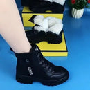 Sapatos moda inverno quente feminino preto sapatos casuais mais veludo all-match tênis de sola grossa algodão gratos zapatillas mujer