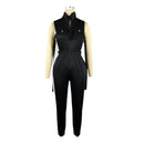 Macacão feminino sem mangas picante, botão lateral, zíper, 4 bolso, streetwear sexy, macacão de moda