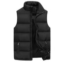 Colete masculino jaqueta quente sem mangas inverno à prova dwaterproof água casaco com zíper outono gola alta casual roupas de marca