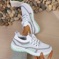 Sapatos femininos de duas cores para trabalho, tênis casuais femininos 2026 com frete grátis.