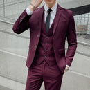 Terno atualizar o novo tecido masculino negócios cavalheiro moda fino trabalho cor sólida plus size vestido justo casamento melhor homem terno