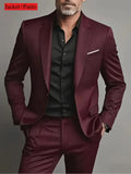 2 peças ternos de tamanho extra grande para homens casamento noivo smoking conjuntos de baile negócios masculino blazer trajes de hombre