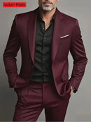 2 peças ternos de tamanho extra grande para homens casamento noivo smoking conjuntos de baile negócios masculino blazer trajes de hombre