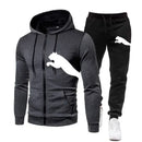 Conjunto de Moletom Masculino com Capuz Estampado 2026, Combinação de Moletom com Capuz + Calças, Roupa Casual para Esportes e Corrida