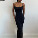 Cetim deslizamento sem mangas sem costas magro sexy maxi vestido 2022 primavera feminino festa y2k conciso bodycon vestidos elegantes roupas femininas