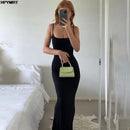 Cetim deslizamento sem mangas sem costas magro sexy maxi vestido 2022 primavera feminino festa y2k conciso bodycon vestidos elegantes roupas femininas