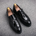 Moda dourada masculina casual deslizamento-on borla patente mocassins fundo grosso elevador sapatos masculinos sapatos de festa sapatos de negócios brogue