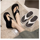 Chinelos Femininos de Moda, Sapatos de Plataforma de EVA Macio para o Verão, Chinelos de Praia para Meninas, Sandálias de Salto Alto com Sola Grossa