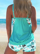Novo Maiô Feminino Esportivo Slim com Recortes, Modelo Tankini Conservador de Corte Reto