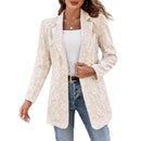 2025 outono e inverno novo terno jacquard único botão fino ajuste elegante casaco de deslocamento para mulher