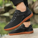 Tênis descalço minimalista masculino, ajuste largo, sola zero, relaxamento ideal, treinador cruzado masculino, sapatos descalços, caixa de dedo largo