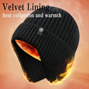 Men Winter Knitted Hat Plush Warmth Peaked Cap Outdoor Earmuff Casual Fashion Faux Fur Lined Bomber Hats Cycling Ear Protection