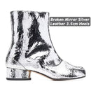 Botas Femininas de Couro Genuíno com Salto Baixo e Bico Dividido, Design de Luxo e Moda, Novidade Outono Inverno 2026