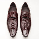 Moda masculina sapatos casuais de couro padrão de crocodilo sapatos de luxo deslizamento-em sapatos de casamento brogues de couro tamanho grande 38-48