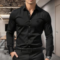 Camisa Casual Premium Masculina, Estampa Word GK, Slim Fit, Manga Longa, Resistente a Rugas, 5 Cores Disponíveis, S-XXL