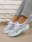 Sapatos femininos de duas cores para trabalho, tênis casuais femininos 2026 com frete grátis.