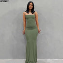 Cetim deslizamento sem mangas sem costas magro sexy maxi vestido 2022 primavera feminino festa y2k conciso bodycon vestidos elegantes roupas femininas