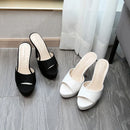 Sandálias de plataforma antiderrapante para mulheres, chinelos femininos, saltos finos, saltos super altos, sapatos de festa, verão, novo, 12cm, tamanho 34-39, 2022