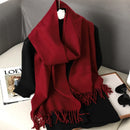 62 cores sólidas mulheres cachecol de inverno quente engrossar xale de caxemira moda ao ar livre luxo borlas pashmina senhora envoltório cachecóis à prova de vento