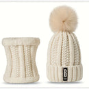 Autumn and Winter Versatile Velvet Knitted Hat Outdoor Ear Protection Thickened Warm Hat Collar Two Piece Set