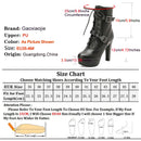 Plataforma botas curtas mulher outono e inverno 12cm salto alto cinto fivela tornozelo botas 2025 sola grossa sapatos de motocicleta tamanho 35-46