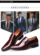 Negócios de luxo oxford sapatos de couro dos homens respirável couro patente sapatos formais plus size homem escritório casamento apartamentos masculino preto