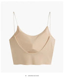 1pc feminino sexy cor sólida camisola tubo de seda gelo sem costura esportes regata sem fio roupa interior sutiã acolchoado bralette colete