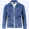 Jaqueta Jeans Masculina para Trabalho, Primavera, Outono e Inverno, Tamanho Grande, Estilo Jovem e Versátil, Manga Longa com ...