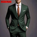 Novo Terno Masculino de Luxo Elegante 2026 - Conjunto de 2 Peças, Estilo Coreano Casual Slim Fit para Noivos e Eventos Sociais